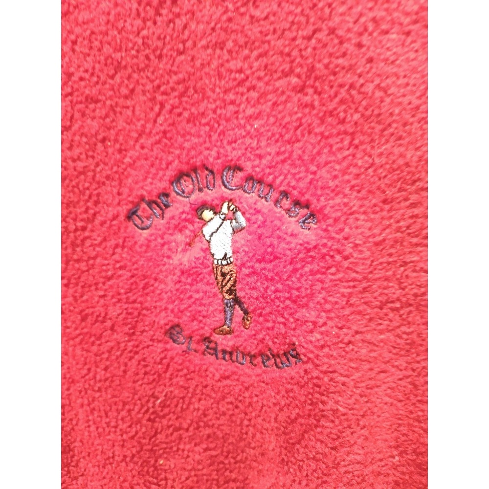 The Old Course St Andrews Swilcan Bridge Collection Red 1/4 Zip Pullover XLarge - Picture 4 of 9
